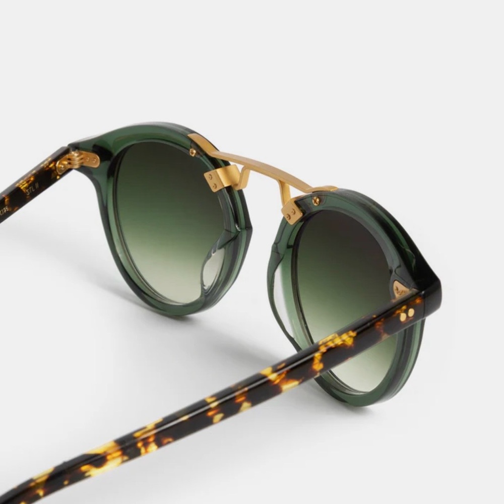 KREWE STL II Bottle Green & Zulu 24K Sunglasses - Picture 6 of 7